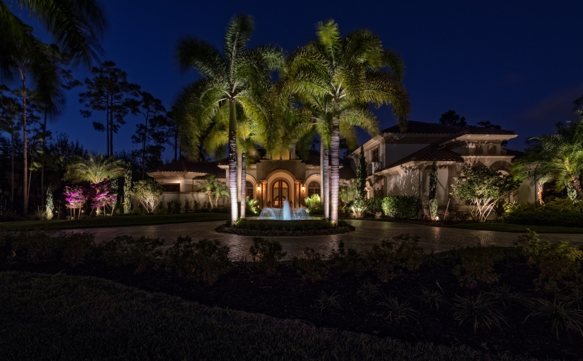 Naples Florida Estate With Outdoor Landscape Lighting • Lightscapes