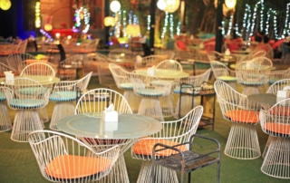 Dining with Landscape Lighting